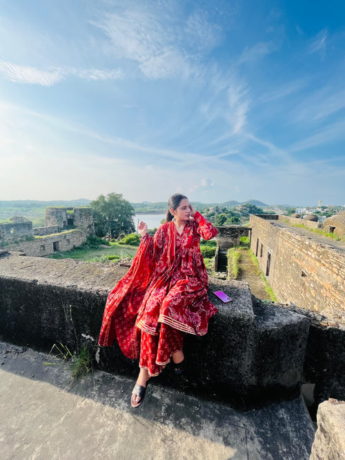 Cotton kurti plazzo pant with duptta