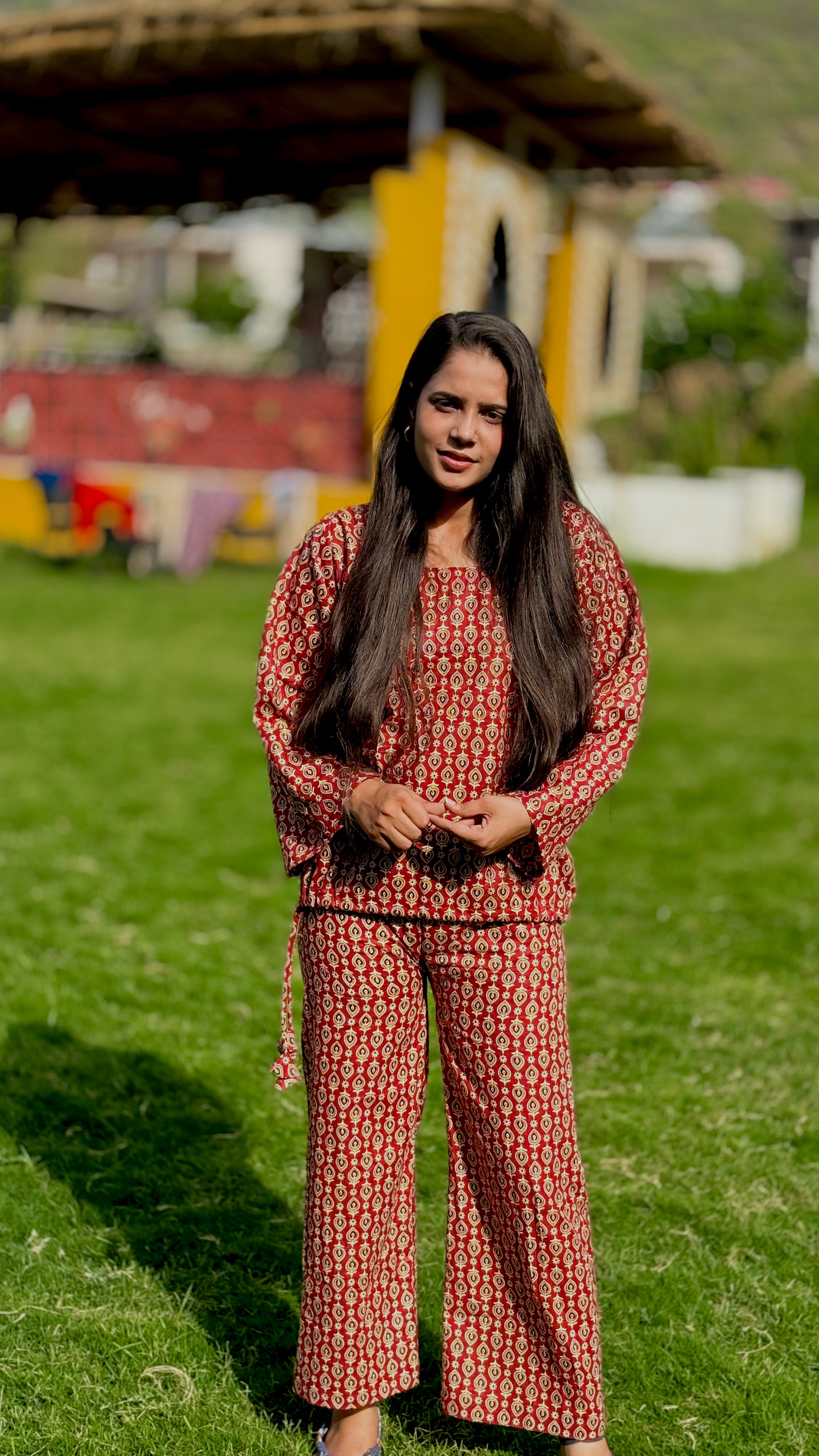 Sanganeri print cord set