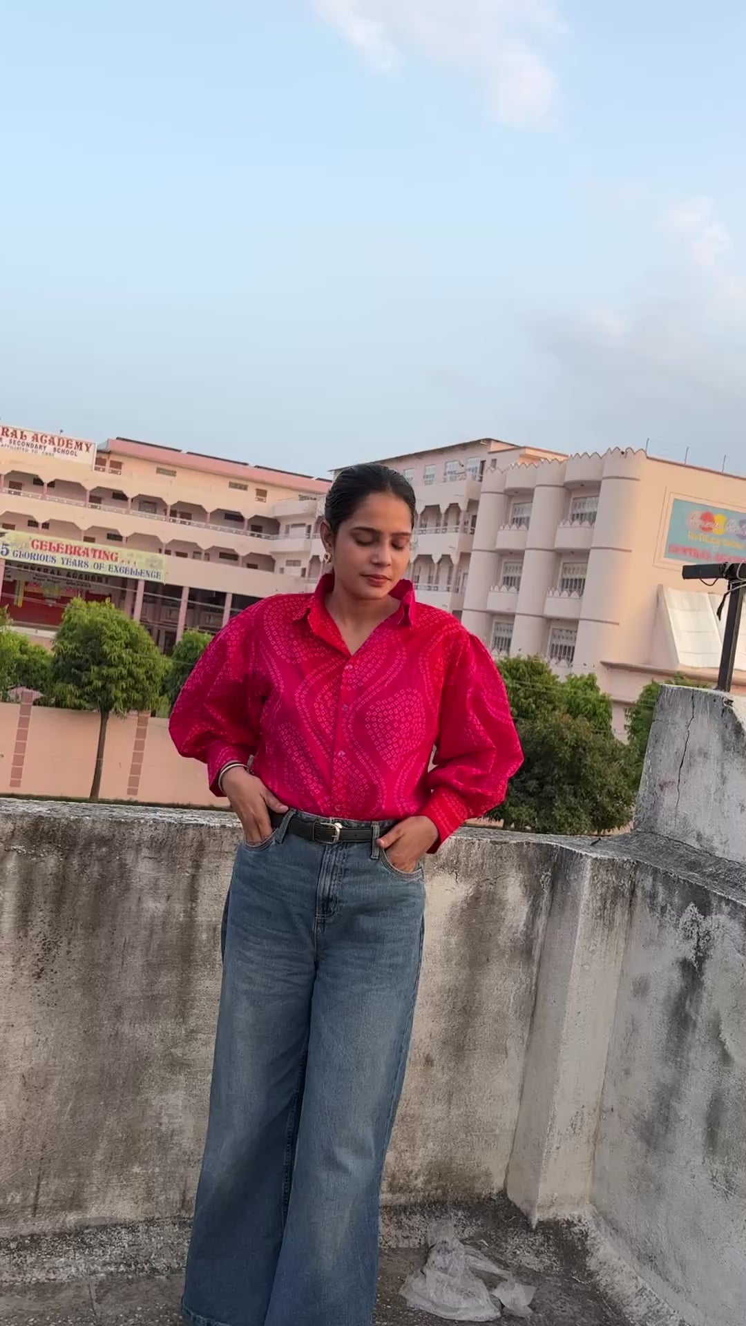 Chundar cotton shirt with balloon sleeves